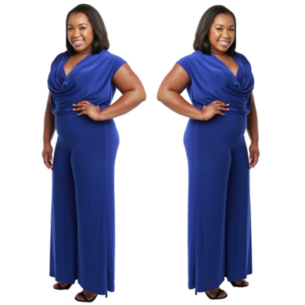 Plus size blue jumpsuit  3x - Picture 2 of 3