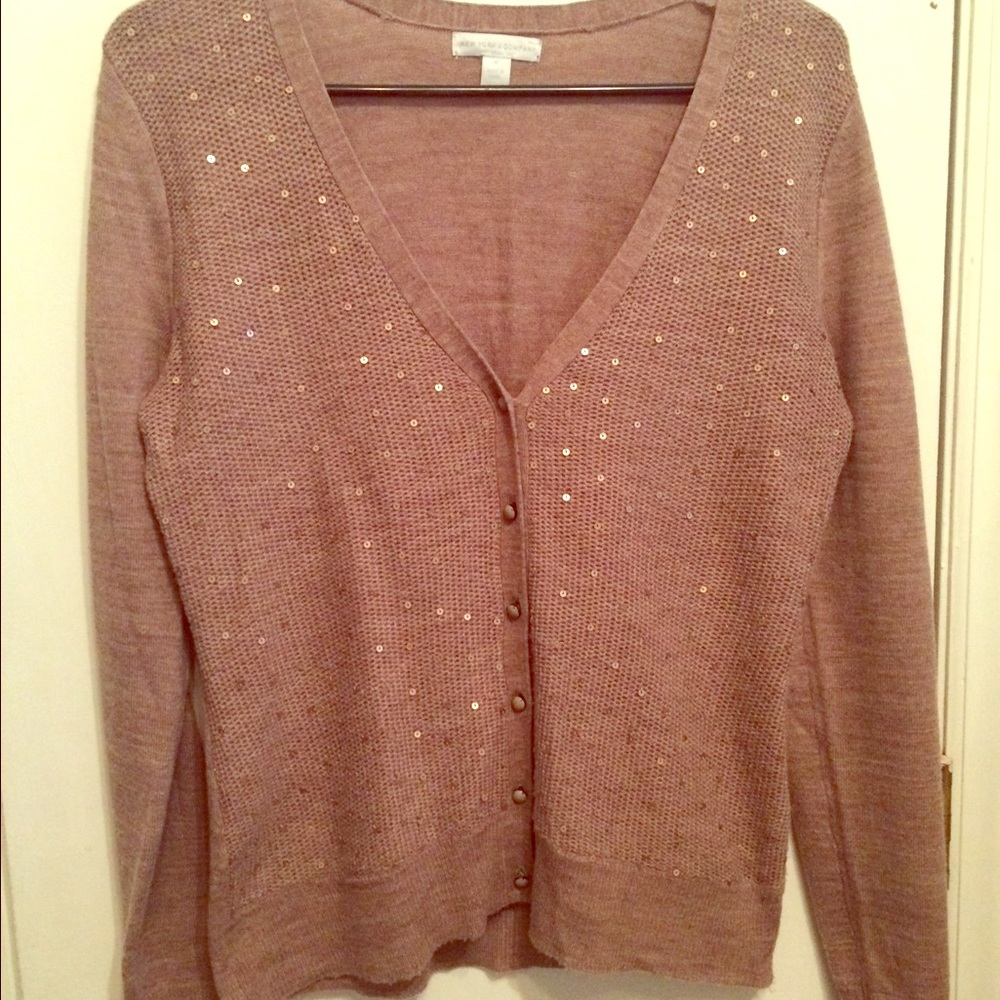 Tan Sequined Cardigan
