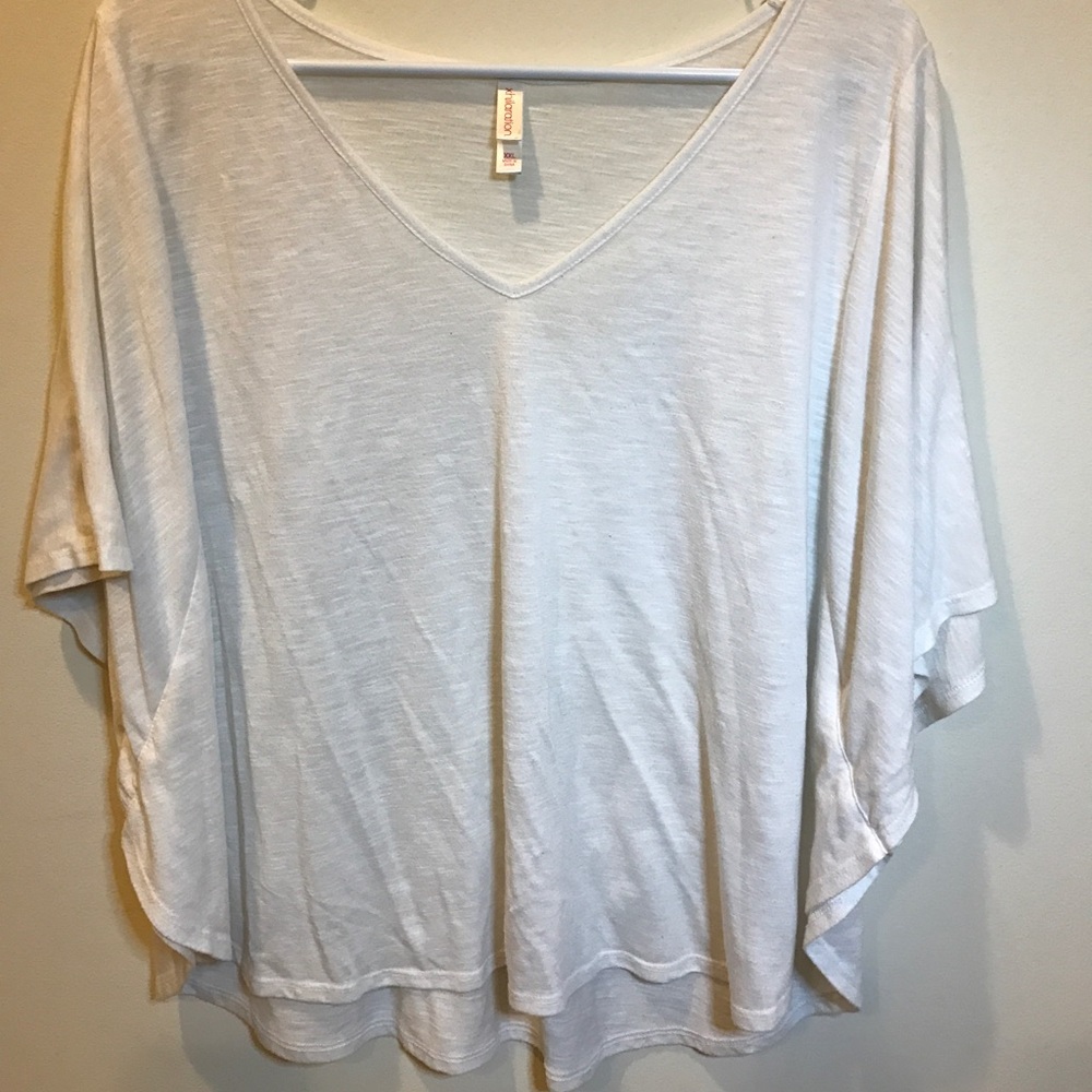 White Poncho crop top