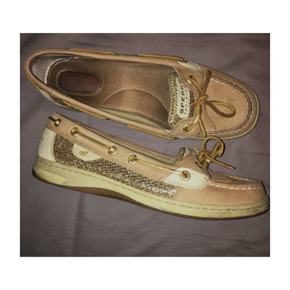 Sparkly Gold Sperrys 🌼 - EXCELLENT