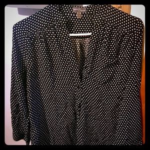 Black and white polka dot blouse