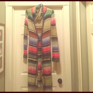 Free People multi color long cardi