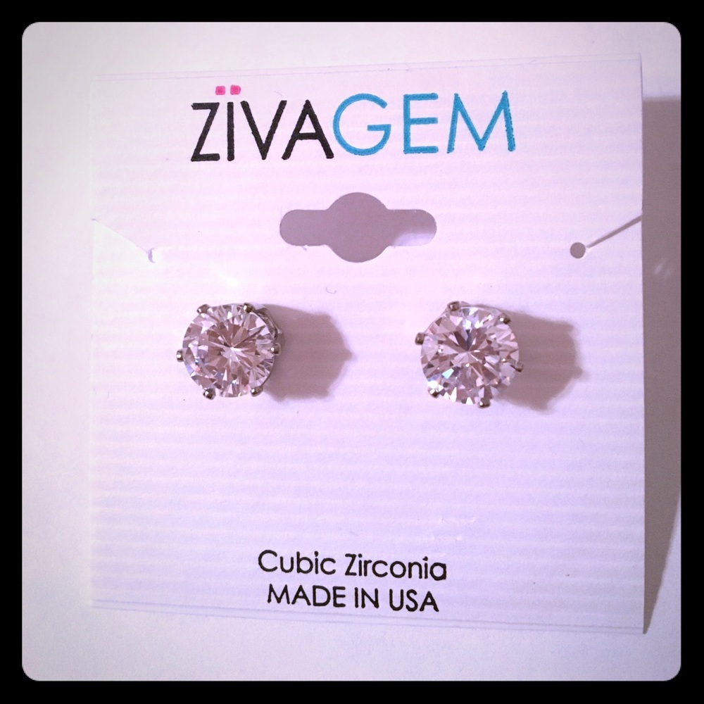 ZivaGem Silver with White Cubic Zirconia (large)