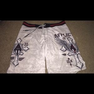 Men's Affliction Board Shorts Cross/Fleur size 38