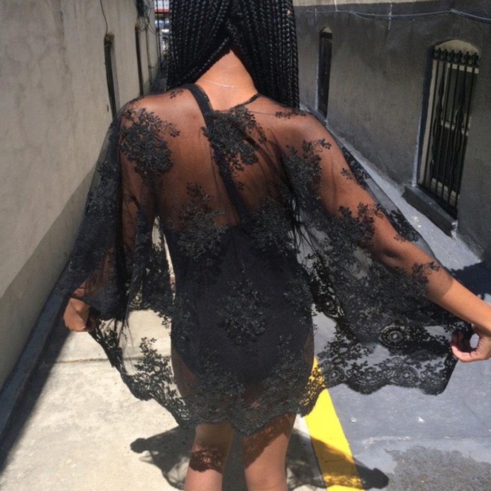 Embroidered Lace Kimono