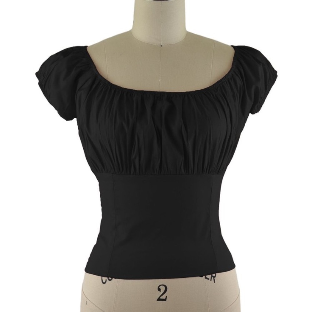 Lebomb shop peasant top - medium - black