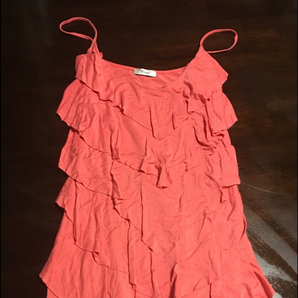 Coral spaghetti strap tank