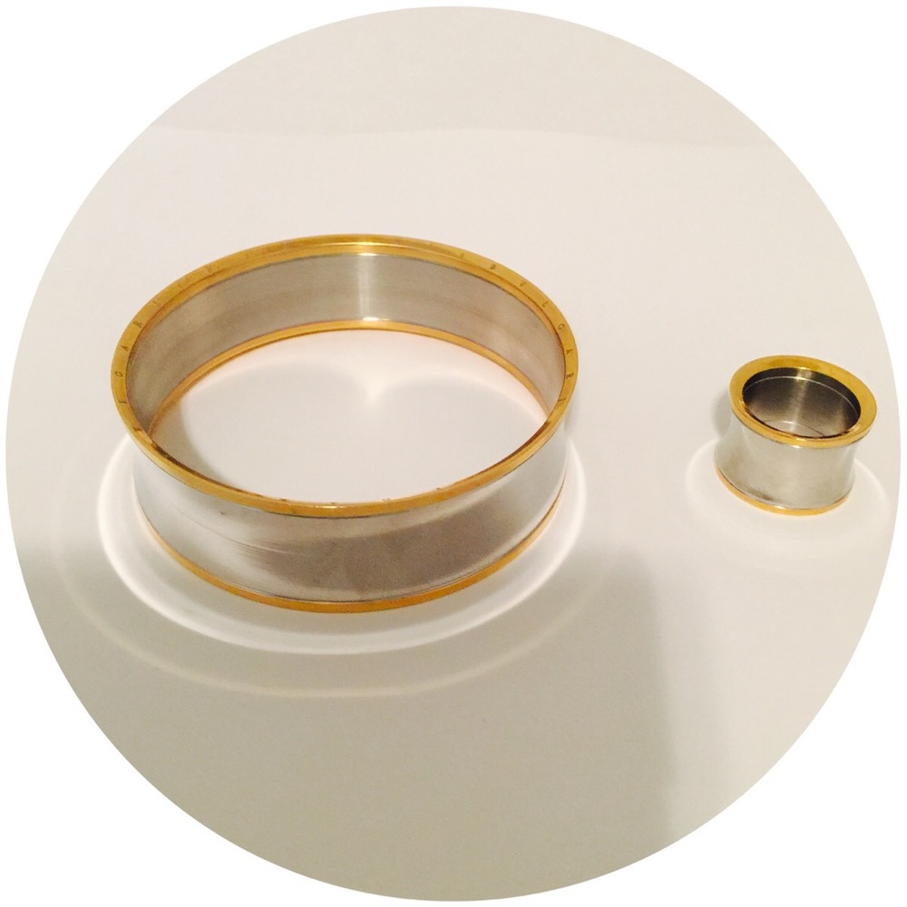 Silver & Gold Bangle and Ring Set
