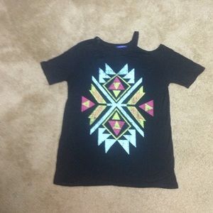 Sweet Claire black and multi print Tshirt.