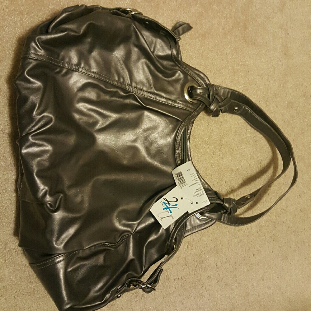 Metallic silver purse