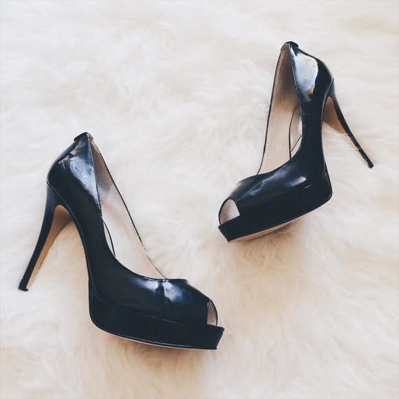 Michael Kors Shoes - • Michael Kors • Patent Leather Peep Toe Heels
