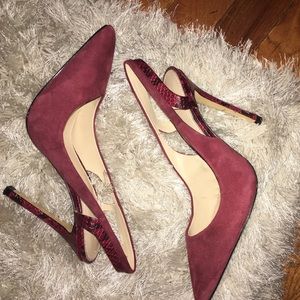 Maroon/ fuchsia Sling Back Heels