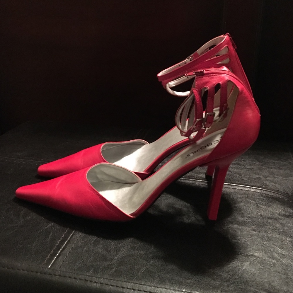 Red BCBGirls ankle strap heels - Picture 2 of 2