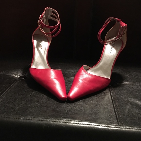Red BCBGirls ankle strap heels - Picture 1 of 2
