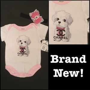 Fashion Baby Girl Onesie Set with Headband