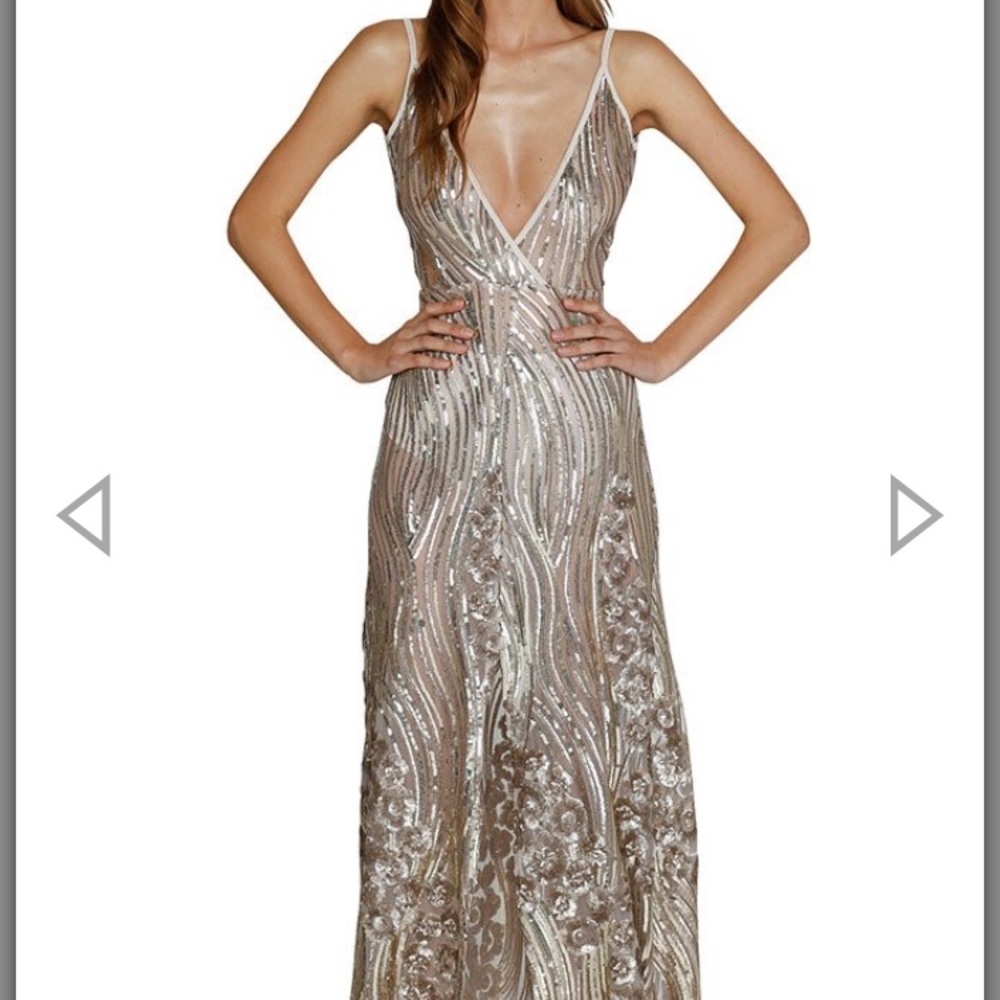 Gold Sheer Sequin Dress