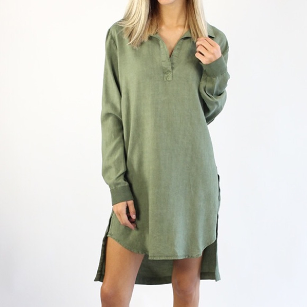 Bella Dahl Olive shirt dress