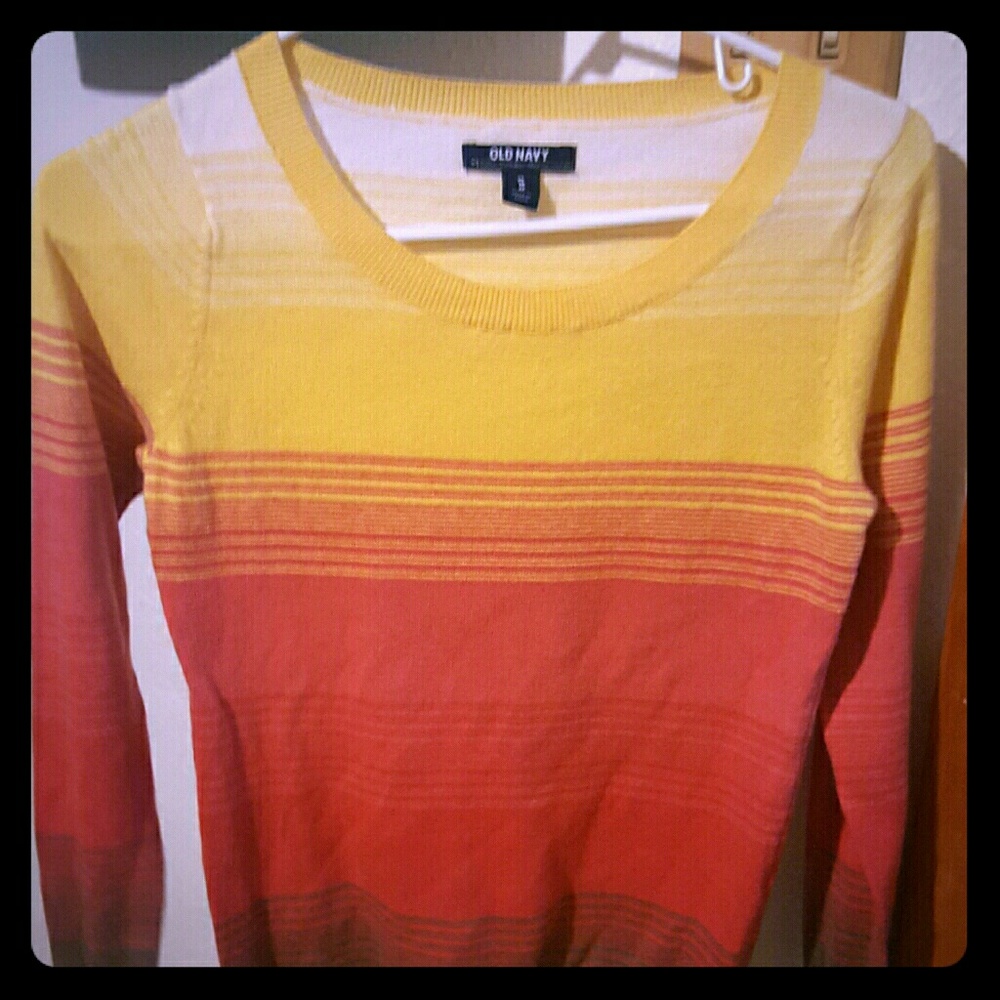 Ombre style brightly colored sweater