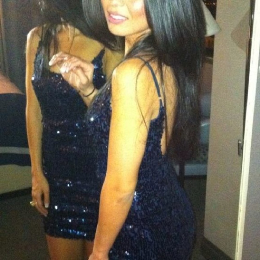 Navy Blue Sparkly Party Dress