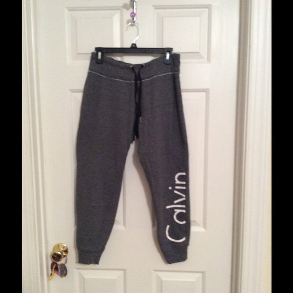 Calvin Klein Pants - Calvin Grey Drawstring Crop Seats