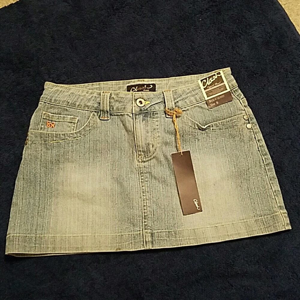 Clarl Light Blue  Mini Jean Skirt  S summer