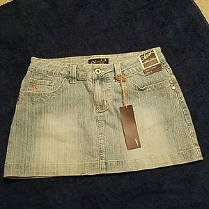 Clarl Light Blue  Mini Jean Skirt  S summer