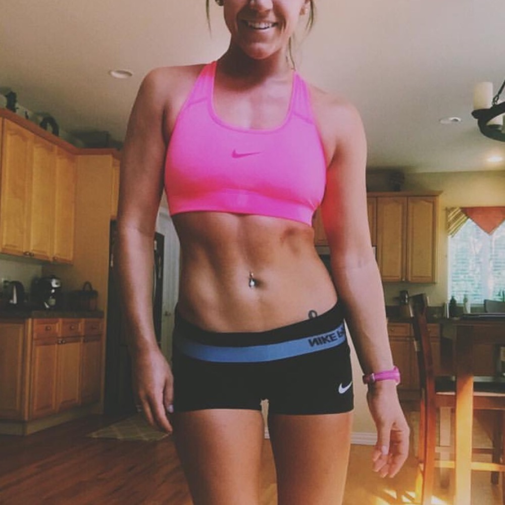 Hot pink Nike Sports Bra/Nike Pro Spandex shorts