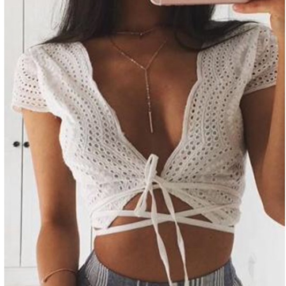 White crop top