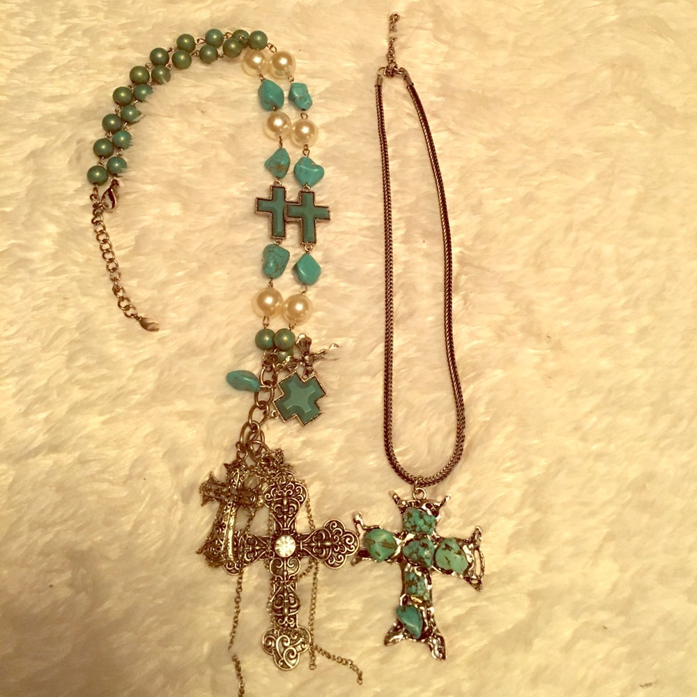 Necklaces- teal costume jewelry