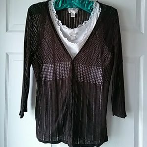 Christopher & Banks Hand Crochet w/ Lace Tank