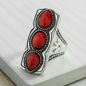 Drool Worthy, Coral Sterling Silver Ring Silpada