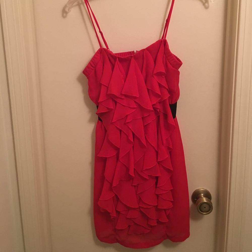 Red ruffle dress size small