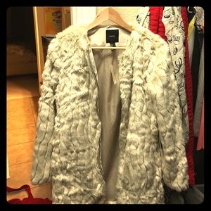 Forever 21 Fur coat in Taupe