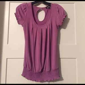 Juniors A. Byers lavender shirt with keyhole back