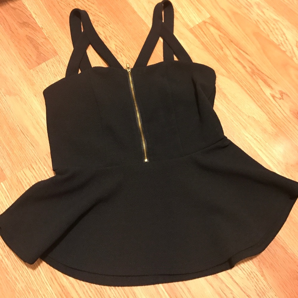 Sexy black flare blouse