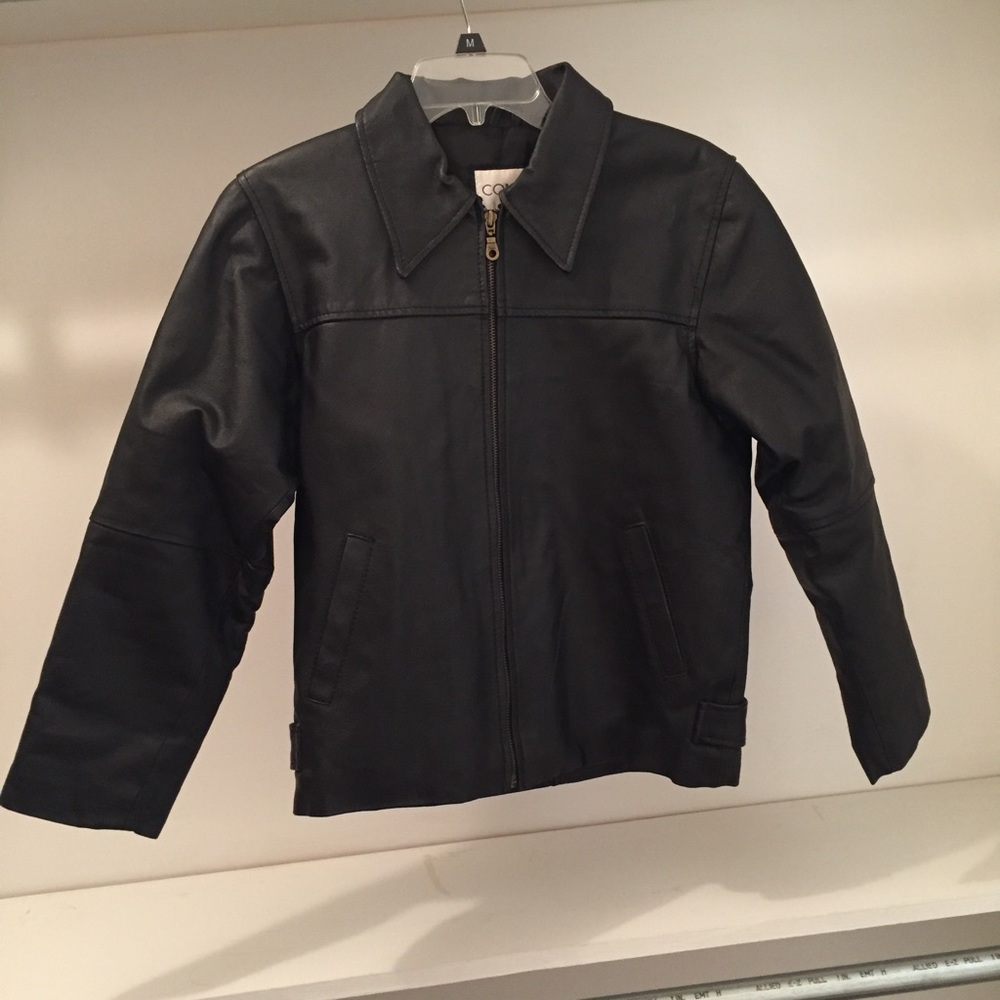 Genuine black leather jacket