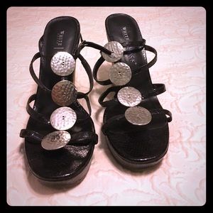 White House/Black Market black/cork wedges