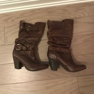 Brown mid knee boots from Aldo