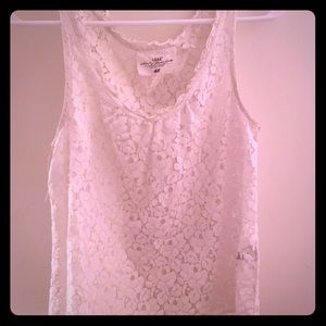 LAST CHANCE Lacy white H & M tank top size small.