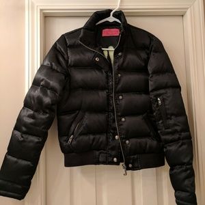 Juicy Couture Black Satin Puffer Jacket