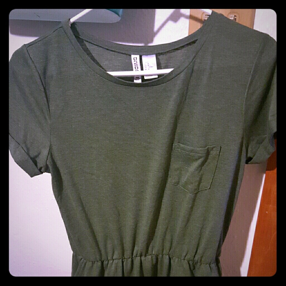 Army green sundresss with pockets