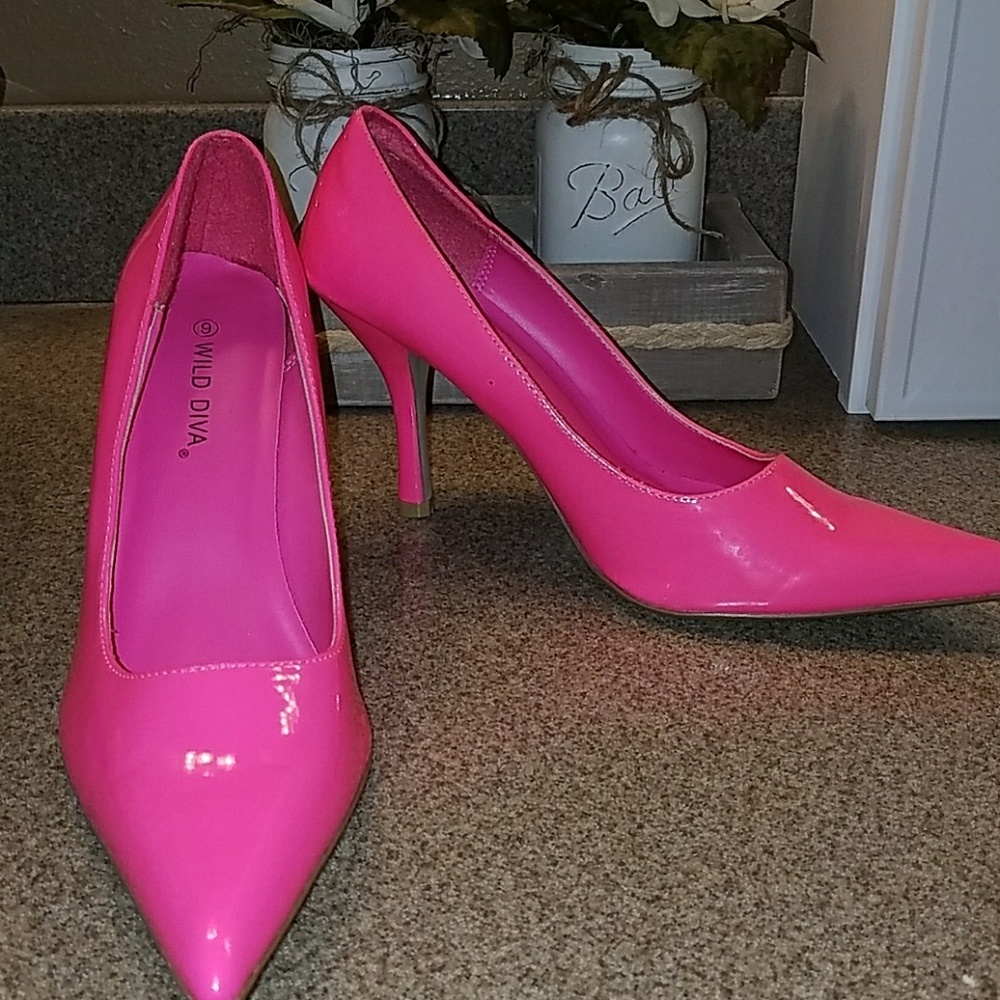 HOT PINK Patent Leather Pumps