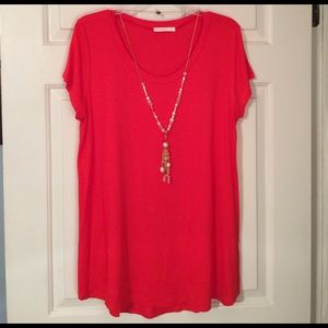 Coco & Main Red Tunic Tee