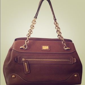 Gold Chain Chestnut Shoulder Bag