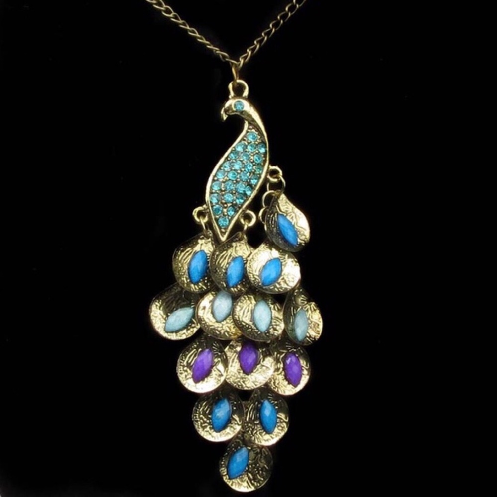 Peacock Jeweled Necklace