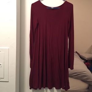XS/S dark red super soft long sleeved dress
