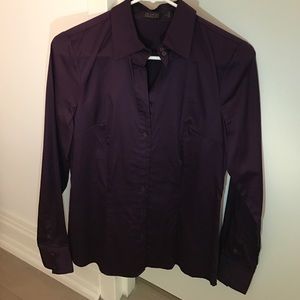 Dark purple button up long sleeve shirt