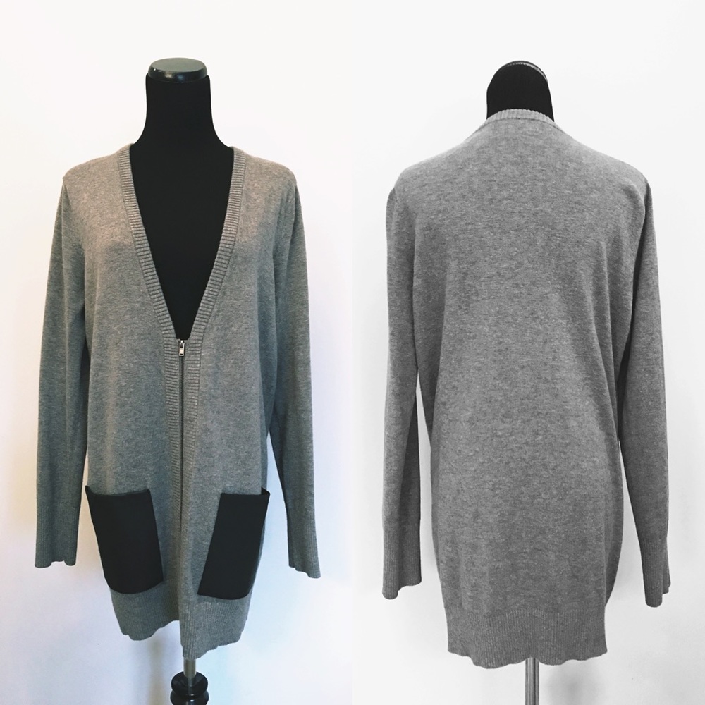 Banana Republic Cardigan w/ Faux Leather Pockets