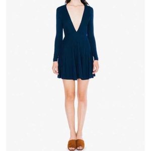 American Apparel deep V skater dress