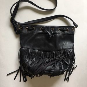 Black Fringe Crossbody Purse